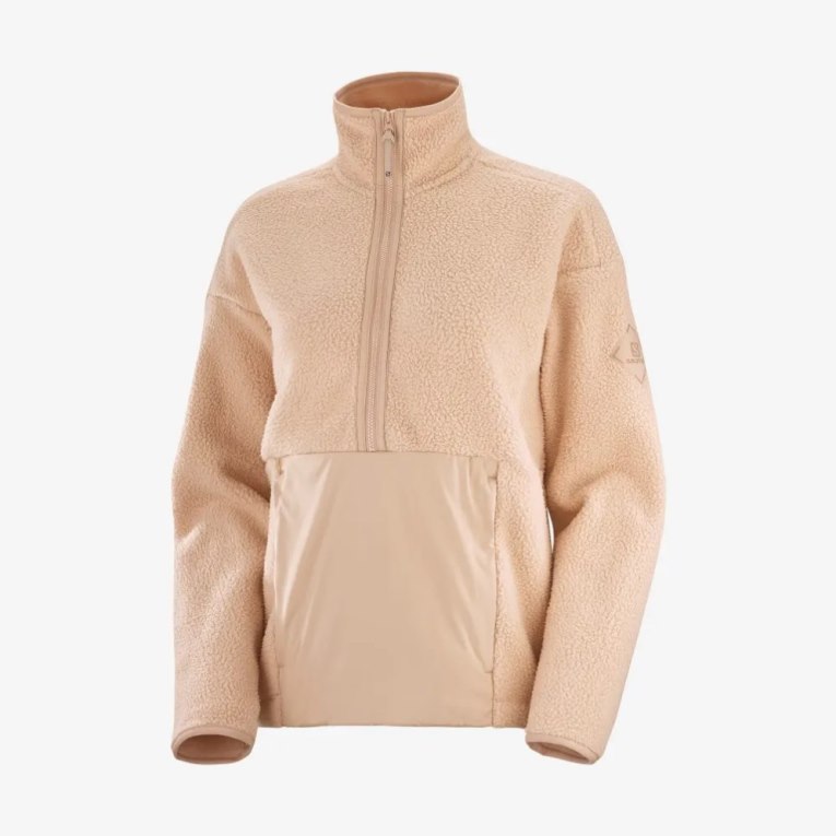 Chaquetas Salomon Snowshelter Teddy Full Zip Mujer Albaricoque | MX UNJS678